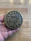Coca Cola Sidewalk Marker Brass Soda Pop Coke Collector Paperweight Decor Gift