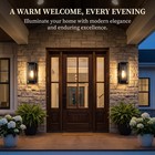 2 Pack 14  Modern Matte Black Outdoor Led Wall Light Porch Mount Sconce Fixture