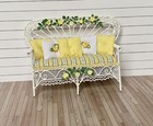 Dollhouse Miniature Porch Settee 1 12 Patio Furniture Artisan Made  Yellow