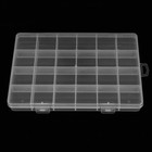 2 Pack 24 Grids Clear Plastic Organizer Box Fixed Compartment Storage Contain   