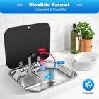Rv Caravan Camper Sink Stainless Steel Hand Wash Basin   Glass Lid   Faucet