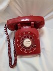 Red Rotary Dial Desk Phone Bell Systems Western Electric Usa 500dm At t  Works