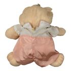 Vintage 1986 Fisher Price Puffalump Bear Cub 8006 Peach Plush Stuffed Romper