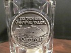 Carnival Cruise Line  valor  Square Shot Glass Pewter Logo Ship Image Heavy