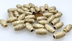 Vintage Large Hole 9 X 16mm Ivory Color Incised Plastic Barrel Beads 24