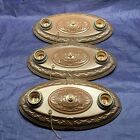 Wired Set Of 3 Antique Flush Mount Fixtures Wired Matching 137a