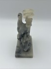 Vtg Hand Carved Asian Soapstone Crane Statuette 