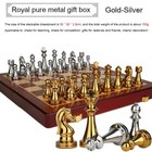Medieval Luxury Chess Set Wooden Board With Metal Pieces - Professional Family G