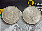 1889-p   1890-p Morgan Silver Dollars  1   Au To Unc   Two Coins 