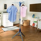 64in Steel Tripod Clothes Drying Rack Foldable With 3 Arms For 30 Hangers