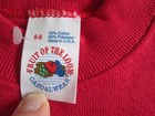 Vintage New Fruit Of The Loom Kids Youth Small 6-8 Sweatshirt Red Crew Raglan