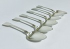 Set Of 6 Antique Georgian Solid Sterling Silver Table Spoons Tablespoons 1823