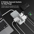 Power Strip Surge Protector With 8 Outlet Usb C Ultra Thin Flat Plug - New