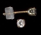 14k Solid Yellow Gold 3mm Round Clear Crystal Cz Solitaire Stud Earrings Fm