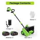 24v 12  Electric Cordless Snow Shovel With 2  4 0-ah Battery And Charger