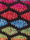 New Handmade Crocheted Afghan Throw Colorful Brick Pattern Approx 55x46   