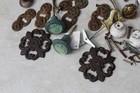 Huge Lot Antique Vintage Brass Drawer Pulls Knobs Handles Hardware Cover Plates