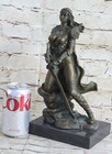 Large Original Bronze Sculpture Female Amazon Warrior Marble Base Figurine Sale