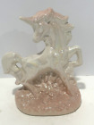 Vintage Ceramic Pink Unicorn Figurine Statue 8  Tall