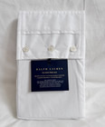 2 Ralph Lauren Palmer Percale 464 Tc Tuxedo White Euro Shams  1 Pair   280 Nip