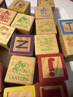 Lot 75 Pcs Assorted Wooden Alphabet Number And Texture Wood Blocks   Pooh Bear