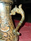 Vintage Dallah Bedouin Coffee Pot 13  Cast Iron Embossed Dragon Handle Decor