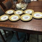  7  10 Inch Vintage Union T Floral Gold-rimmed Decorative Plate Set