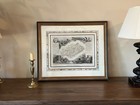 Antique French 1852 Levasseur Map Print Of Lherault France Wine Region  Framed