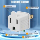 6 Pack 2 To 3 Prong Outlet Adapter Polarized Grounding Plug Converter Grey