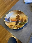 Vintage Hand Painted Nippon Handled Dresser Dish Catch All   mint Condition
