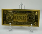  1 One Dollar Washington Bill Gold Banknote - Novelty Collectable Only