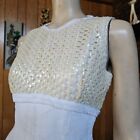 Vtg 60s Velvet Sequin Burlesque Romper Playsuit Mod Go Showgirl Bathing Suit S