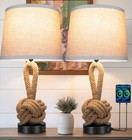 22  Rope Lamps For Night Stands  Bedside Lamps Set Of 2  Boho Table Lamps For Li