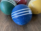 Vintage Wooden Forster 3-stripe Ribbed Croquet Balls Set Of 4  3  Replacement