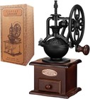 Antique Vintage Manual Coffee Grinder Hand Crank Wooden Coffee Bean Grinder Mill