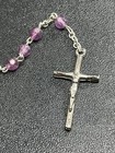 Vintage Faceted Purple Lucite Catholic Rosary Prayer Beads Crucifix