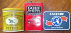 A Trio Of Vintage Tin Display Canisters Peters schrade  Goex Usa 1970-1990 s