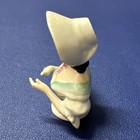 Pretty Little Girl In Bonnet Porcelain Half Doll Pin Cushion Hand Painted German