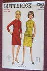 Vtg 1960s Butterick 4302 Tucked Bodice Dress Sewing Pattern 16 36 Bust Uncut Ff