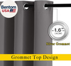 Blackout Thermal Curtains Panels 72 Inch Length - Grommet Noise Reducing Room Da