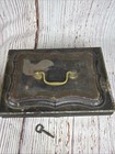 Antique Metal Cash Box With Key
