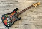Red Flower Squier Affinity Stratocaster By Fender With Rosewood Fretboard  rare 