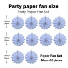 10 Pcs White Hanging Paper Fans 8 Inch Diy Set Wedding Party Event Decor