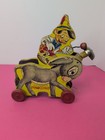 8 5  Tall Vintage 1939 Fisher Price Waltons Disney Pinocchio Wooden Pull Toy  o