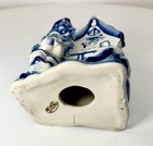 Vintage Gzhel Ceramic Winter House Figurine     Hand   painted Blue   White Russia