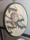 Vintage 3d Owl Art Piece On Wood Wall Hanging 10  