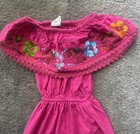 Girls Mexican Embroidered Fuschia Dress Dance Or Celebration Size 8-free Ship