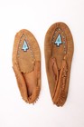 Vintage Native American Lakota Sioux Leather Beaded Moccasins 9 -