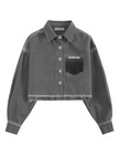 Denim Jacket For Women Cropped Jean Jacket Washed Grey X-small Dark Grey