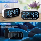 Electric Digital Alarm Clock Led Large Display Battery Backup Snooze Dual Alarm